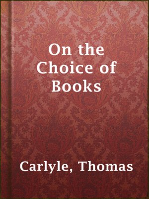 cover image of On the Choice of Books